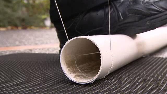 Cut the PVC Pipe Straight with a Hacksaw